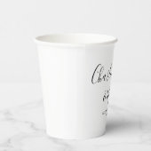 Elegante handtekening script zwart-wit bruiloft papieren bekers (Rechts)