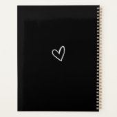 Elegante handtekening script zwart-wit bruiloft planner (Achterkant)