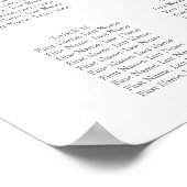 Elegante handtekening trouwstoelindeling poster (Hoek)