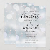 Elegante handtekening Winter Frost bruiloft uitnod Kaart (Voorkant / Achterkant)