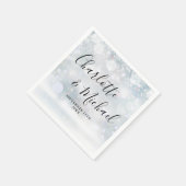 Elegante handtekening wintervlokken servet (Hoek)