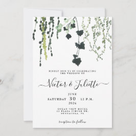 Elegante Hangen Eucalyptus Huwelijksuitnodiging