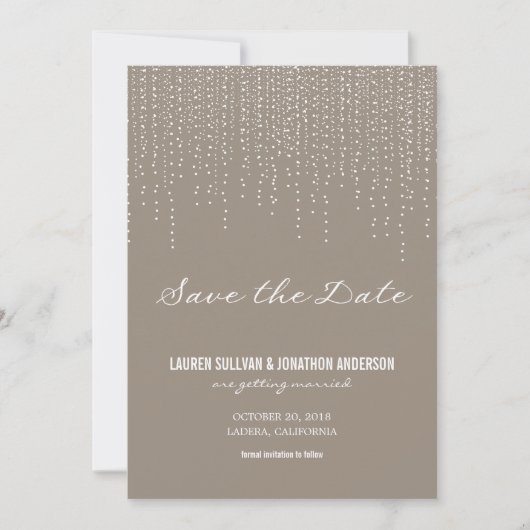 Elegante hangende lichten Save the Date Kaart (Voorkant)
