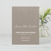 Elegante hangende lichten Save the Date Kaart (Staand voorkant)