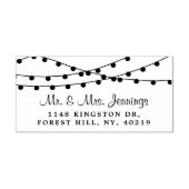 Elegante Hangende String Lights Bruiloft Zelfinktende Stempel (Design)