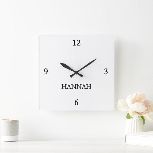 Elegante "HANNAH" gepersonaliseerd Vierkante Klok (Huis)