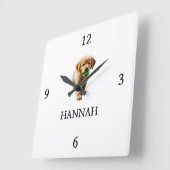 Elegante "HANNAH" gepersonaliseerd Vierkante Klok (Hoek)