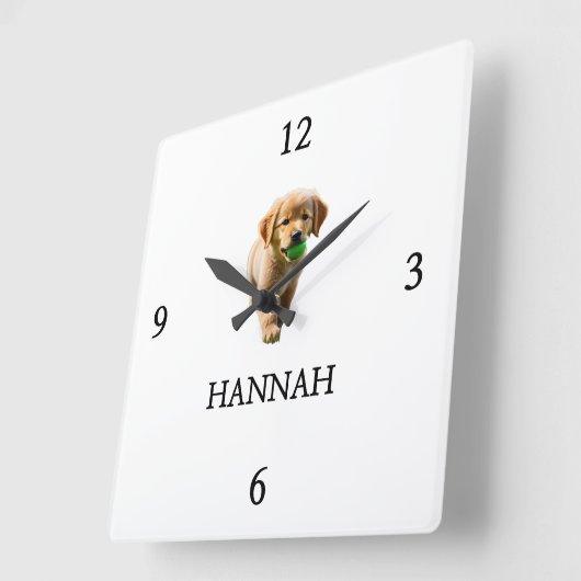Elegante "HANNAH" gepersonaliseerd Vierkante Klok (Hoek)