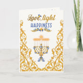Elegante Hanukka-menora Kaart (Voorkant)