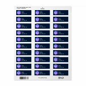 Elegante Hanukkah-menorah in Davidster Etiket (Full Sheet)