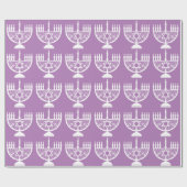 Elegante Hanukkah-menorah met bloemrijke Davidster Cadeaupapier (Vlak)