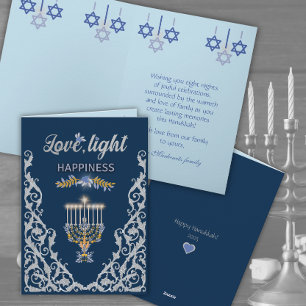 Elegante Hanukkah-menorah Vouwbare Wenskaart Kaart