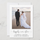 Elegante Happily Ever After Foto Bruiloftsreceptie Kaart (Voorkant)