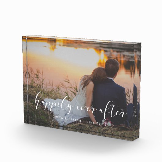 Elegante 'Happily ever after' overlay bruiloft Fotoblokken (Rechts)