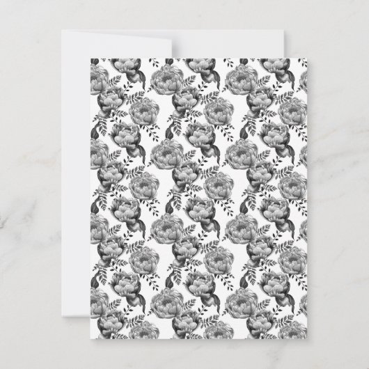 Elegante 'Happily Ever After'-Pioenrozen Trouwfees Kaart (Achterkant)