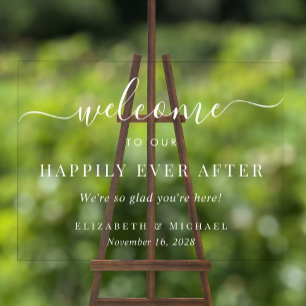 Elegante Happily Ever After Trouwbegroeting Acryl Bord