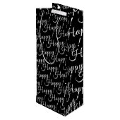 elegante HAPPY-belettering! | Wijn Cadeautas (Achterkant Gekanteld)