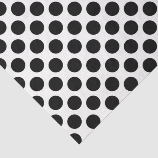 Elegante Happy Birthday Black Polka Dot Tissuepapier (Detail)