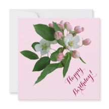 Elegante Happy Birthday  roze bloesem bloemen