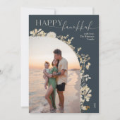 Elegante Happy Chanoeka foto Feestdagenkaart (Voorkant)