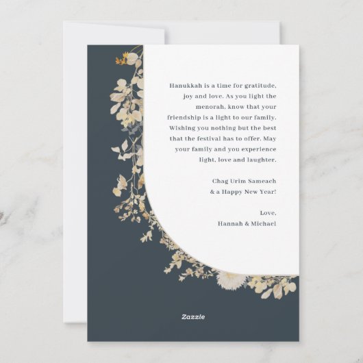 Elegante Happy Chanoeka foto Feestdagenkaart (Achterkant)