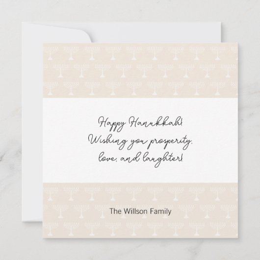 Elegante Happy Chanoeka Groeten Kaart (Achterkant)