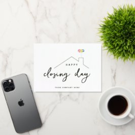 Elegante Happy Closing Day Real Estate Folie Wenskaart