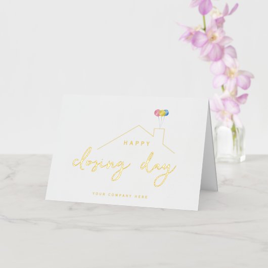 Elegante Happy Closing Day Real Estate Folie Wenskaart (Orchidee)