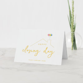 Elegante Happy Closing Day Real Estate Folie Wenskaart