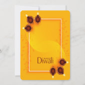 Elegante Happy Diwali Golden Party-uitnodiging Kaart (Achterkant)