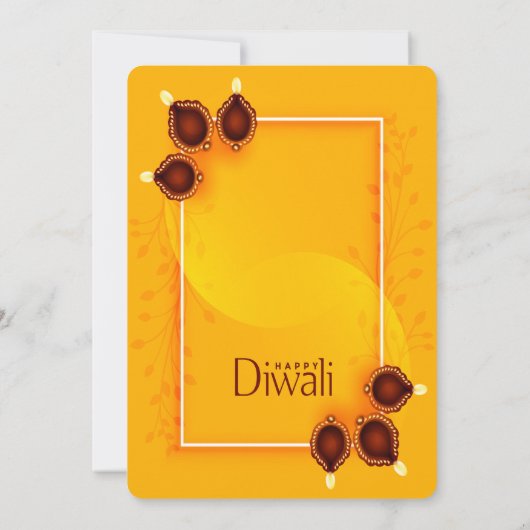 Elegante Happy Diwali Golden Party-uitnodiging Kaart (Achterkant)