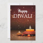 Elegante Happy Diwali met Diyas Feestelijke Groet Feestdagenkaart (Voorkant)