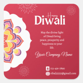 Elegante Happy Diwali Sjabloon Vierkante Sticker