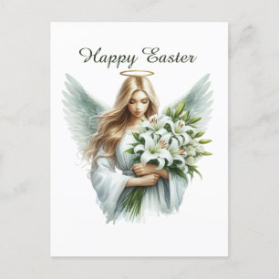 Elegante Happy Easter Angel Feestdagenkaart