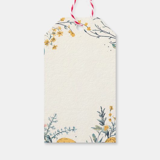 Elegante Happy Easter Bloemen Cadeaulabel (Achterkant)