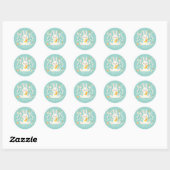 Elegante Happy Easter Bunny | Sticker-afdichting Ronde Sticker (Vel)