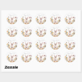 Elegante Happy Easter Bunny Wildflower Floral Ronde Sticker (Vel)