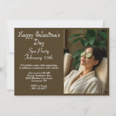 Elegante Happy Galentine's Day Spa Party Uitnodigi (Voorkant)