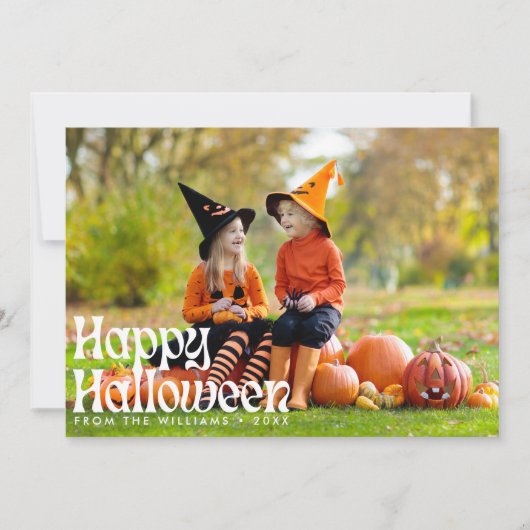 Elegante Happy Halloween foto Halloween Kaart (Voorkant)