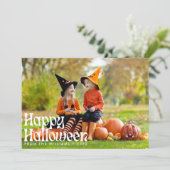 Elegante Happy Halloween foto Halloween Kaart (Staand voorkant)