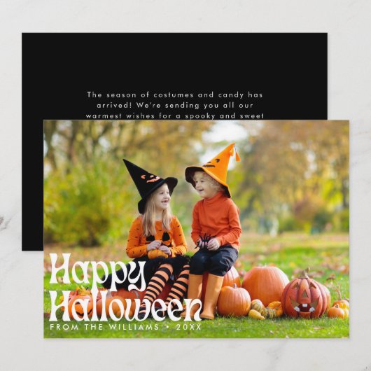 Elegante Happy Halloween foto Halloween Kaart (Voorkant / Achterkant)