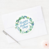 Elegante Happy Moederdag Floral Sticker Seal (Envelop)