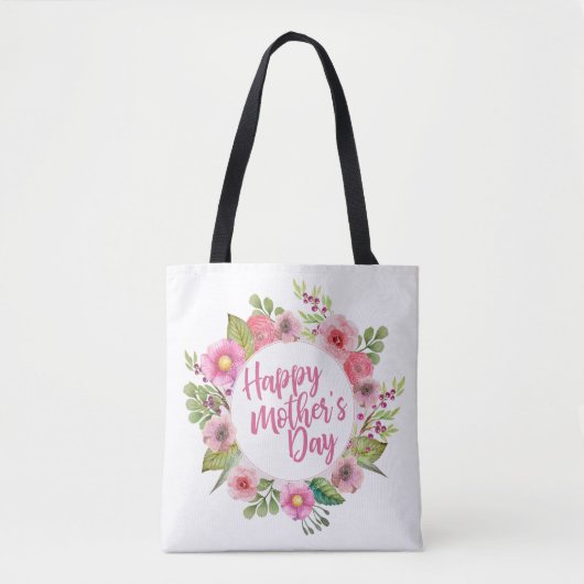 Elegante Happy Moederdag Floral | Tote bag (Voorkant)