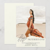 Elegante Happy Moederdag fotokaart Kaart (Voorkant / Achterkant)