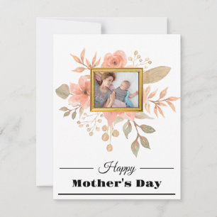 Elegante Happy Mothers Dag Bloemen Notitiekaartje