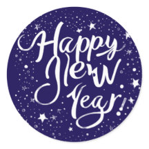 Elegante "Happy New Year" Celebration Sticker