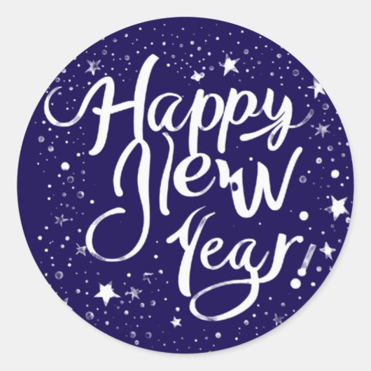Elegante "Happy New Year" Celebration Sticker (Voorkant)