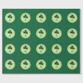 Elegante Happy St Patrick's Day Green Clover Cadeaupapier (Vlak)