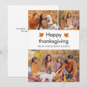 Elegante Happy Thanksgiving Autumn Leaves 3 Foto Feestdagenkaart (Voorkant / Achterkant)
