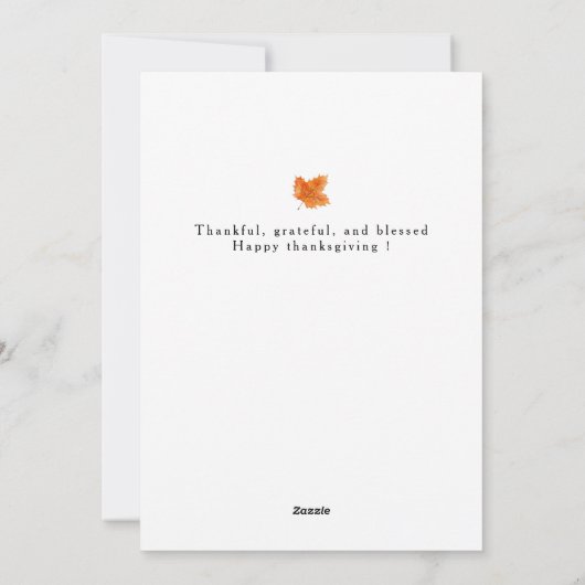Elegante Happy Thanksgiving Autumn Leaves 3 Foto Feestdagenkaart (Achterkant)